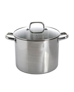 Oster Adenmore 12 Quart Stainless Steel Stock Pot With Tempered Glass Lid