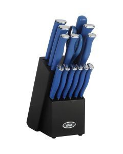 Oster Langmore 15 Piece Stainless Steel Blade Cutlery Set in Dark Blue