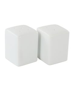 Our Table Simply White Porcelain 2.25 Inch Square Salt and Pepper Shakers