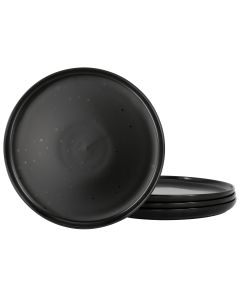 Our Table Landon 4 Piece 8.4 Inch Round Stoneware Salad Plate Set in Pepper