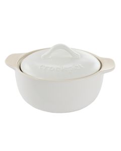 Crock Pot Artisan 2.3 Quart Round Stoneware Casserole with Lid in White