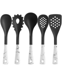 Oster 5 Piece Nylon Kitchen Tool Set in White Marble