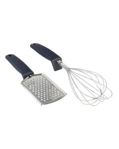 Oster Bluemarine 2 Piece Stainless Steel Grater and Whisk Set in Navy Blue