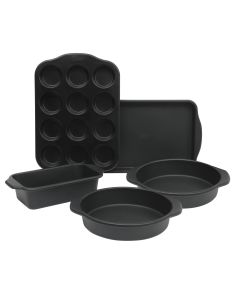 Oster Teston Platinum Collection 5 Piece Nonstick Carbon Steel Bakeware Set in Matte Black