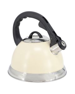 Mr. Coffee Clarefield 2.4 Quart Stainless Steel Whistling Tea Kettle in White