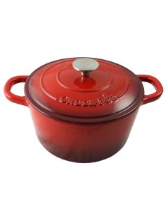 Crock Pot Artisan 5 Quart Round Enameled Cast Iron Dutch Oven in Scarlet Red