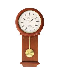 Bedford Clock Collection Olivia 24.5 Inch Cherry Wood Chiming Pendulum Wall Clock