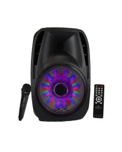 beFree Sound 15 Inch Portable Bluetooth Speaker with Sound/Volume Reactive Lights