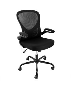 Elama Mid Back Adjustable Mesh and Fabric Rolling Office Chair in Black