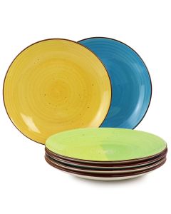 Elama Sebastian 6 Piece Stoneware Dinner Plate Set in Assorted Colors