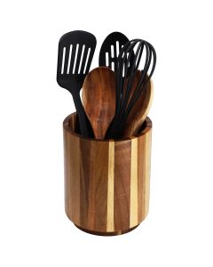 MegaChef Acacia Wood 360 Rotating Utensil Holder