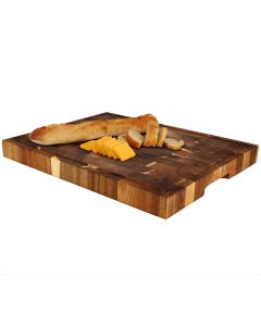 MegaChef 17 x 13 Inch Acacia Wood Butcher Block Carving and Cutting Serving Board with Juice Groove