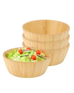 MegaChef 4 Piece 8 Inch Bamboo Wood Salad Bowl Set