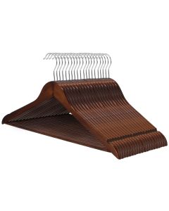 MegaChef 20 Piece Acacia Wood Swivel Hook Hanger Set in Dark Brown