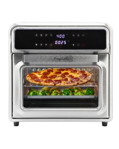 MegaChef 21.13 Quart Stainless Steel Digital Electric Multi-Function Air Fryer and Counter Top Oven in Silver
