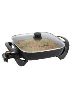 MegaChef 11.81 Inch Electric Skillet with Non-Stick Coating in Black