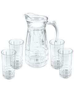 Gibson Home Jewelite Glass Pitcher and Tumbler Set