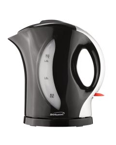 Brentwood 1.7 Liter Cordless Plastic Tea Kettle in Black with Silver Handle