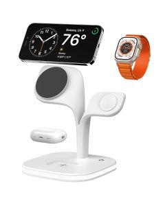 Trexonic 5 in 1 Fast Wireless  Charging Station in White