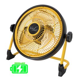 Vie Air 12 Inch Rechargeable Indoor/Outdoor Floor Fan (IPX4 Rated) in Yellow